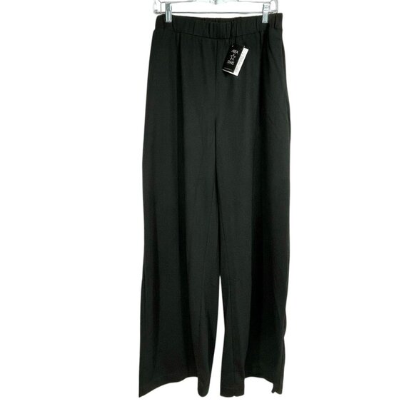 NWT Area Stars Black Wide Leg Long Pants Women’s Size L Pull-On Flowy Pockets - Picture 3 of 14
